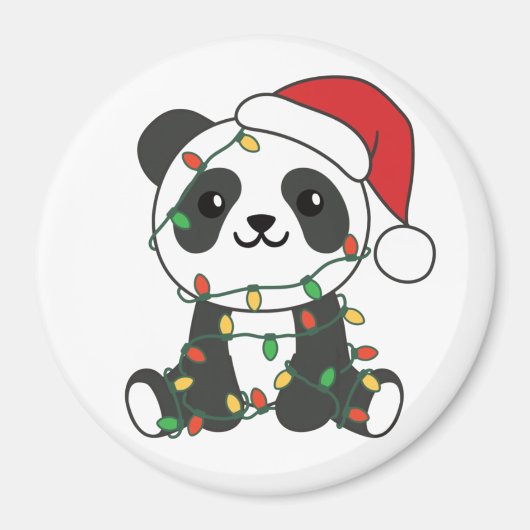 Panda Kerstwinterdieren Pandas Magnet (Voorkant)