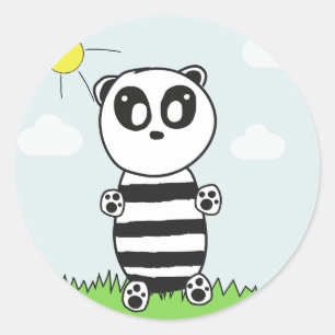 Panda Kids Ronde Sticker
