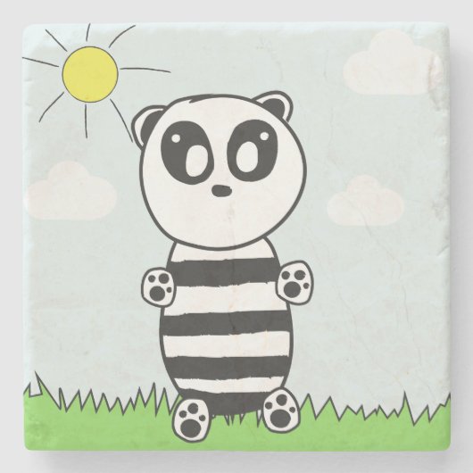 Panda Kids Stenen Onderzetter (Voorkant)