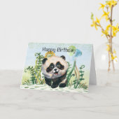 Panda Kind Happy Birthday Kaart (Gele Bloem)