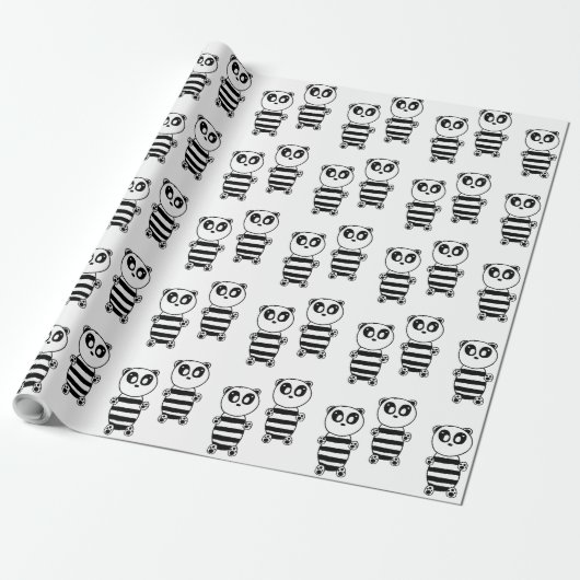 Panda Kinderen Cadeaupapier (Uitgerold)