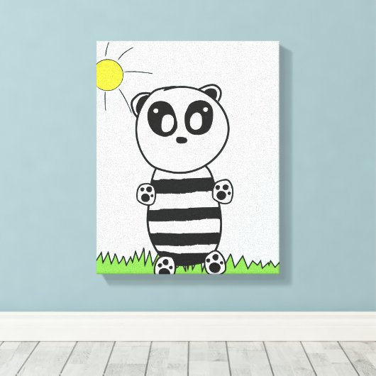 Panda Kinderen Canvas Afdruk (Insitu (Houten vloer))
