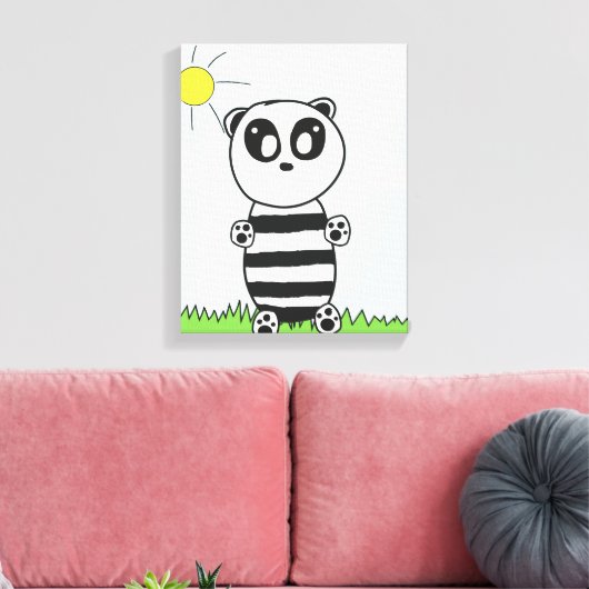 Panda Kinderen Canvas Afdruk (Insitu (Woonkamer))