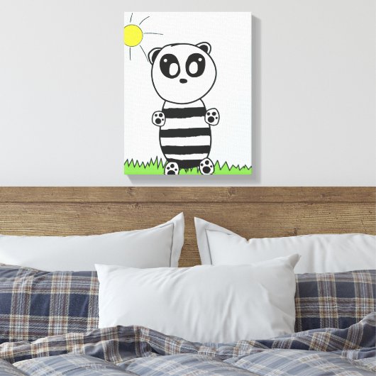 Panda Kinderen Canvas Afdruk (Insitu (Slaapkamer))