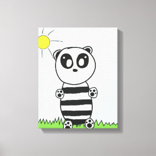 Panda Kinderen Canvas Afdruk