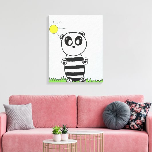 Panda Kinderen Canvas Afdruk (Insitu (Woonkamer))