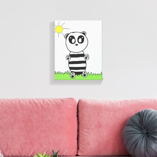 Panda Kinderen Canvas Afdruk (Insitu (Woonkamer))