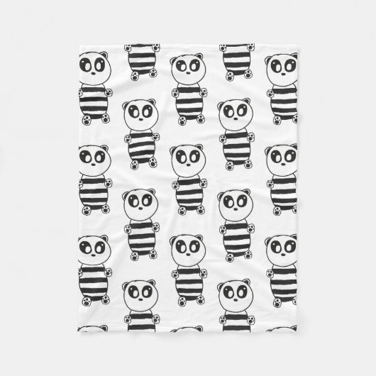 Panda Kinderen Fleece Deken (Voorkant)