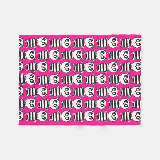 Panda Kinderen Fleece Deken (Voorkant (Horizontaal))