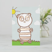 Panda Kinderen Folie Uitnodiging (Staand Voorkant)