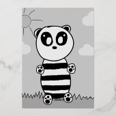 Panda Kinderen Folie Uitnodiging (Achterkant)