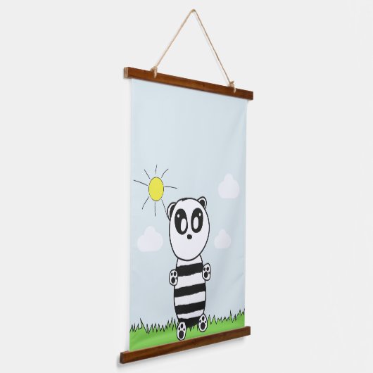 Panda Kinderen Hangend Wandkleed (Gebogen)