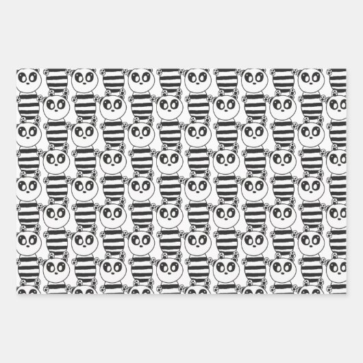 Panda Kinderen Inpakpapier Vel (Voorkant 3)