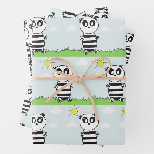 Panda Kinderen Inpakpapier Vel (In situ)