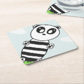 Panda Kinderen Kartonnen Onderzetters (Schuin)