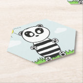 Panda Kinderen Kartonnen Onderzetters (Schuin)