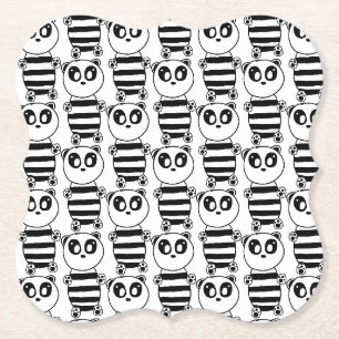 Panda Kinderen Kartonnen Onderzetters