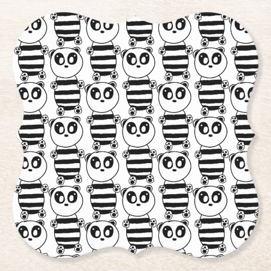 Panda Kinderen Kartonnen Onderzetters (Voorkant)