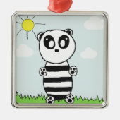 Panda Kinderen Metalen Ornament (Voorkant)