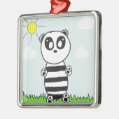 Panda Kinderen Metalen Ornament (Links)