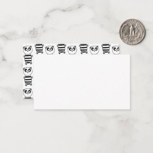 Panda Kinderen    Notitiekaartje (Voorkant / Achterkant in situ)