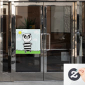 Panda Kinderen Raamsticker (Kantoordeur)