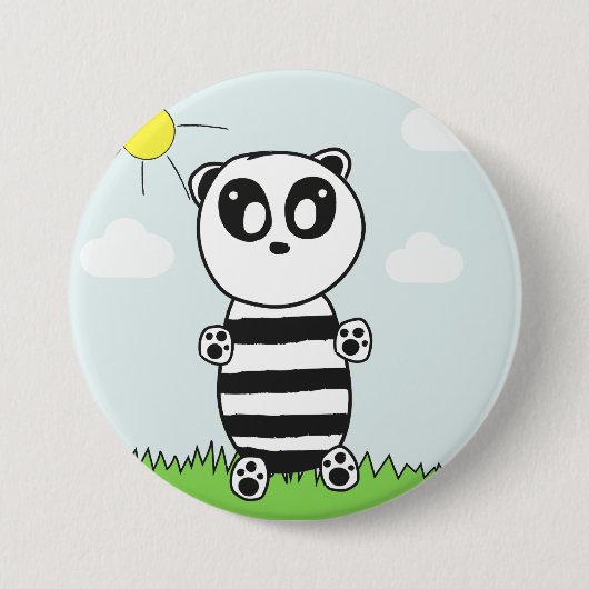 Panda Kinderen Ronde Button 7,6 Cm (Voorkant)