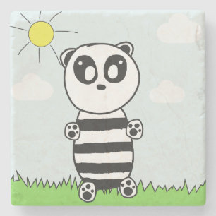 Panda Kinderen Stenen Onderzetter