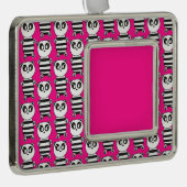 Panda Kinderen Verzilverd Omlijst Ornament (Rechts)