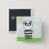 Panda Kinderen Vierkante Button 5,1 Cm (Voorkant /achterkant)