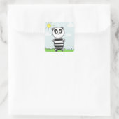 Panda Kinderen Vierkante Sticker (Tas)