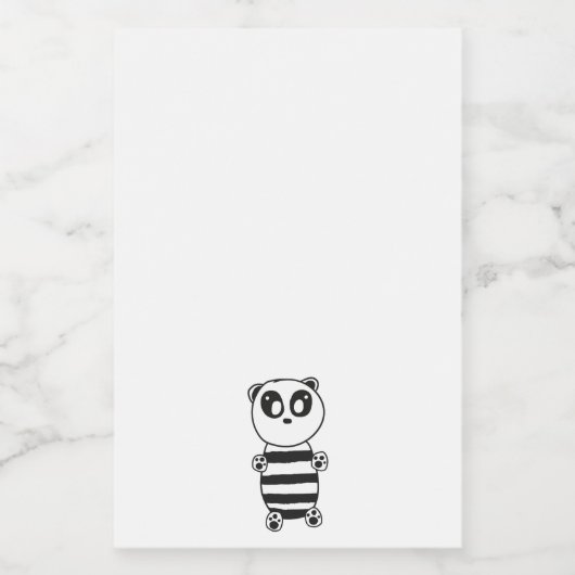 Panda Kinderen Voedselcontainer Etiket (Enkel label)