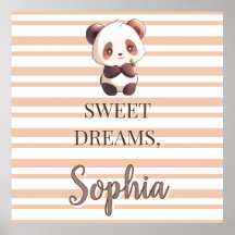 Panda-kinderkamerposter, op maat gemaakte naam muu