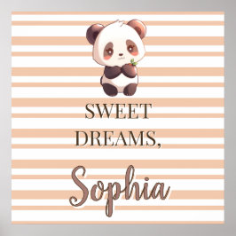 Panda-kinderkamerposter, op maat gemaakte naam muu poster