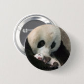 Panda kissing cub ronde button 5,7 cm (Voorkant /achterkant)