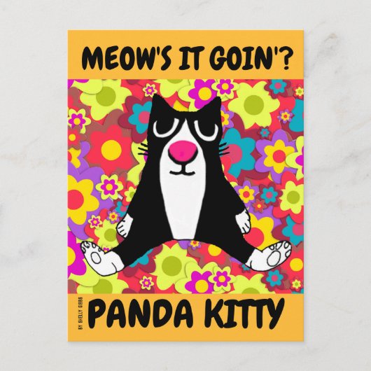PANDA KITTY CAT-VERGADERING ALS EEN PERSOON-BRIEFK BRIEFKAART (Voorkant)
