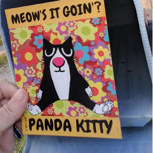 PANDA KITTY CAT-VERGADERING ALS EEN PERSOON-BRIEFK BRIEFKAART