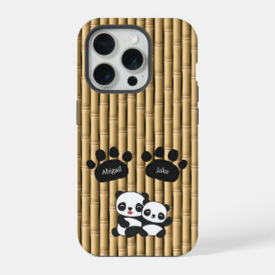 Panda Klauwen met Naam op Bamboe iPhone 15 Pro Case