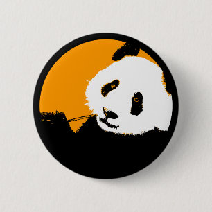 panda. Kleur aanpasbare cirkel. Ronde Button 5,7 Cm