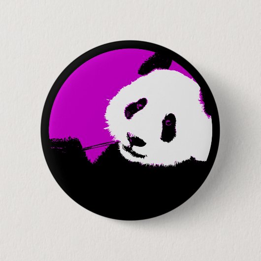 panda. Kleur aanpasbare cirkel. Ronde Button 5,7 Cm (Voorkant)