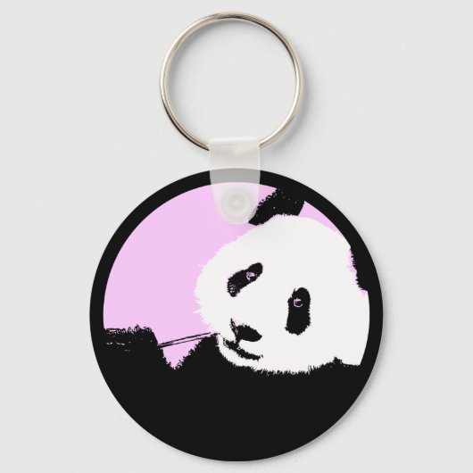 panda. Kleur aanpasbare cirkel. Sleutelhanger (Voorkant)