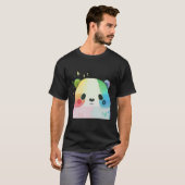 Panda Kleurrijke Anime Coon Tekening Regenboog T-shirt (Voorkant volledig)