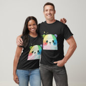 Panda Kleurrijke Anime Coon Tekening Regenboog T-shirt (Unisex)