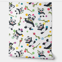 Panda kleurrijke polka dot witte peel en stick