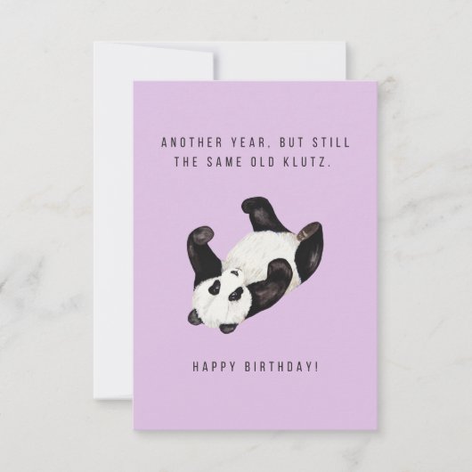 Panda Klutz Birthday Card (Voorkant)