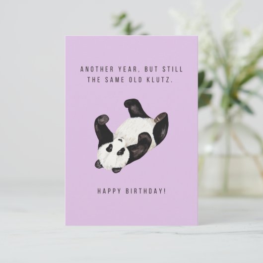 Panda Klutz Birthday Card (Staand voorkant)