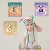 Panda, Knorretje en Sugar Glider Poster Set van 3