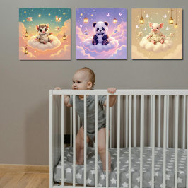 Panda, Knorretje en Sugar Glider Poster Set van 3