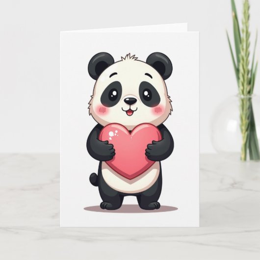 Panda Knuffel Hart Kaart (Voorkant)