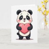 Panda Knuffel Hart Kaart (Gele Bloem)